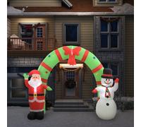 vidaXL Arco de Navidad inflable Papá Noel y muñeco de nieve LED 223 cm