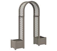 vidaXL Arco de Rosas con Plantador Gris 168,5 x 43 x 207 cm PP