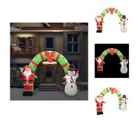 vidaXL Arco decorativo inflable de Papá Noel y muñeco de nieve con luces LED, 223 cm - Iluminación navideña