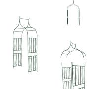 vidaXL Arco para rosales con adornos de encaje, color verde oscuro - Arcos para rosales, celosías y pérgolas