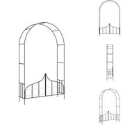 vidaXL Arco para rosales con puerta, color , 138 x 40 x 238 cm, hierro. Arcos para rosales, celosías y pérgolas