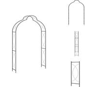 vidaXL Arco para rosales de 150 x 34 x 240 cm, hierro - Arcos para rosales, celosías y pérgolas