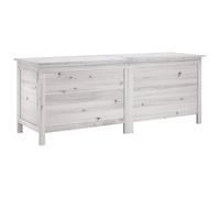 vidaXL Arcón de jardín Baúl de almacenaje con tapa 150x50x56,5 cm Madera maciza de abeto blanco