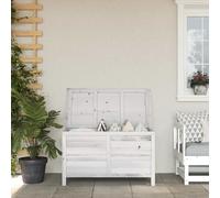 vidaXL Arcón de jardín madera maciza abeto blanco 99x49,5x58,5 cm