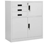 vidaXL Armadio per Ufficio Grigio Chiaro 90x40x102 cm in Acciaio