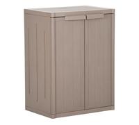 vidaXL Armario de almacenaje de jardín PP ratán con estante Marrón 65x45x88 cm