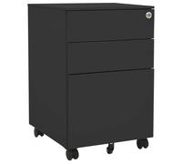 vidaXL Armario archivador acero 39x45x60 cm en color Negro/Blanco/Antracita | almacenamiento funcional diseño moderno para baño dormitorio sala