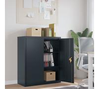 vidaXL Armario archivador de acero 90x40x105 cm con estantes ajustables y cerradura Gris antracita