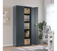 vidaXL Armario archivador de acero 90x40x200 cm Multicolor Gris antracita