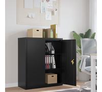 vidaXL Armario archivador 90x40x105 cm – Acero, estantes ajustables, cerradura – Multicolor Negro