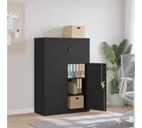 vidaXL Armario archivador de acero negro 90x40x130 cm