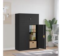 vidaXL Armario archivador de acero negro 90x40x145 cm