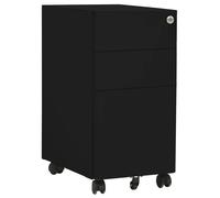 vidaXL Armario archivador móvil acero negro 30x45x59 cm