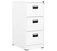 vidaXL Armario Archivador Móvil Documentos Oficina Despacho Archivos Estudio Almacenamiento Muebles Estante Decoración de Acero Blanco 46x62x102,5 cm