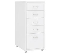 vidaXL Armario archivador móvil Metal Blanco 28x41x69 cm