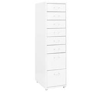 vidaXL Armario archivador móvil 8 cajones metal Blanco 28x41x109 cm