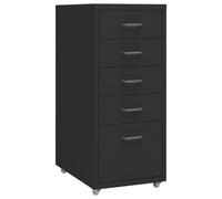 vidaXL Armario archivador móvil metal negro 28x41x69 cm
