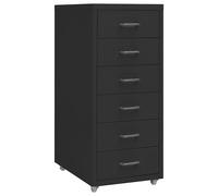 vidaXL Armario archivador móvil metal negro 28x41x69 cm