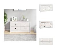 vidaXL Armario auxiliar blanco de 100x40x54 cm, madera maciza de pino - Muebles aparador