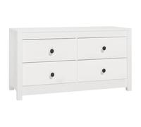 vidaXL Armario Auxiliar Mueble Aparador Cajones Cómoda Almacenamiento Sala de Estar Baño Entrada Cocina Madera Maciza de Pino Blanco