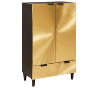 vidaXL Armario auxiliar Negro y dorado 60 x 33,5 x 100 cm