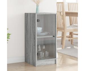 vidaXL Armario auxiliar puertas de vidrio gris Sonoma 35x37x75,5 cm