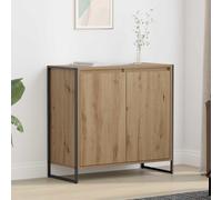 vidaXL Armario auxiliar Roble Artesanal 79x36x75 cm, mueble de madera rectangular moderno para sala