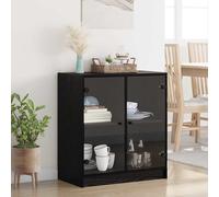 vidaXL Armario auxiliar Roble Negro 68 x 37 x 75,5 cm