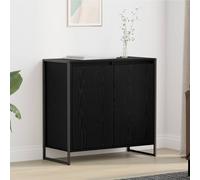 vidaXL Armario auxiliar Roble Negro 79 x 36 x 75 cm