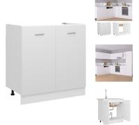vidaXL Armario bajo de encimera blanco, 80x46x81,5 cm, material de madera - Armarios de cocina