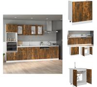 vidaXL Armario bajo de encimera en color roble ahumado, 80x46x81,5 cm, fabricado en material de madera, para cocina