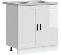 vidaXL Armario bajo lavabo Porto, 2 unidades, blanco brillante