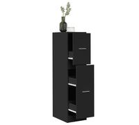 vidaXL Armario botiquín madera de ingeniería negro 30x41x118 cm
