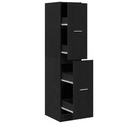 vidaXL Armario botiquín madera ingeniería 30x41x144,5 cm en color Gris hormigón/Negro/Marrón roble y más | almacenamiento funcional diseño moderno para baño dormitorio sala