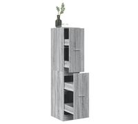 vidaXL Armario botiquín madera ingeniería gris Sonoma 30x41x144,5 cm