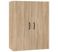 vidaXL Armario Colgante Almacenamiento Auxiliar Mueble Salón Pared Vitrina Flotante Decorativo para Casa Madera Contrachapada Roble Sonoma