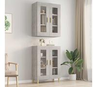 vidaXL Armario de pared colgante Mueble aparador almacenamiento Estante flotante Gris hormigón