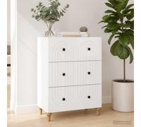 vidaXL Armario con cajones, blanco brillante, 66 x 34,5 x 90 cm