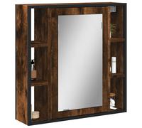 vidaXL Armario con espejo baño madera roble ahumado 60x16x60 cm