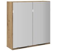 vidaXL Armario con Espejo baño Madera Roble Artisan 64x20x66,5 cm, Armario de Maquillaje con Espejo, Armario con Espejo de tocador, Armario de baño con Espejo