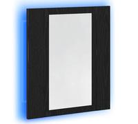 vidaXL Armario con Espejo de baño LED, Roble Negro, 40x12x45 cm,