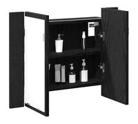 vidaXL Armario de baño con espejo Roble Negro 60x12x45 cm montado en pared