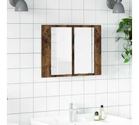 vidaXL Armario con espejo LED madera roble ahumado 60x12x45 cm