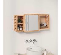 vidaXL Armario con espejo madera maciza nogal 80x17x34 cm