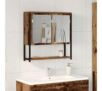 vidaXL Armario con Espejo Madera vieja 60 x 16 x 60 cm