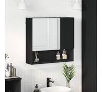 vidaXL Armario con Espejo Negro 59 x 17 x 55 cm Madera de ingeniería