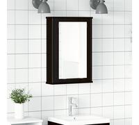 vidaXL Armario con espejo para baño de madera roble negro 42x12x60 cm