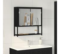 vidaXL Armario con Espejo Roble Negro 60 x 16 x 60 cm