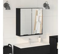 vidaXL Armario con Espejo con Estante Roble Negro 64 x 20 x 67 cm, Armario de baño Compacto, Rectangular, montado en la Pared, con Espejo, Idea Decorativa Funcional