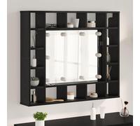 vidaXL Armario con Espejo Roble Negro 91 x 15 x 76,5 cm